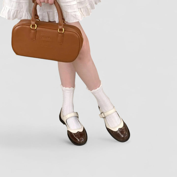 Gemma | Two-Tone Classic Mary Jane Patent Shoes