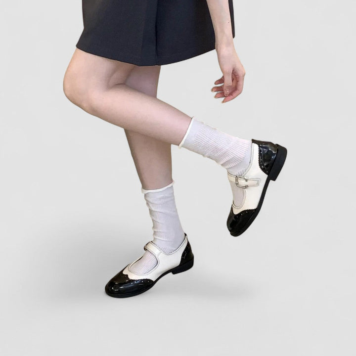 Gemma | Two-Tone Classic Mary Jane Patent Shoes