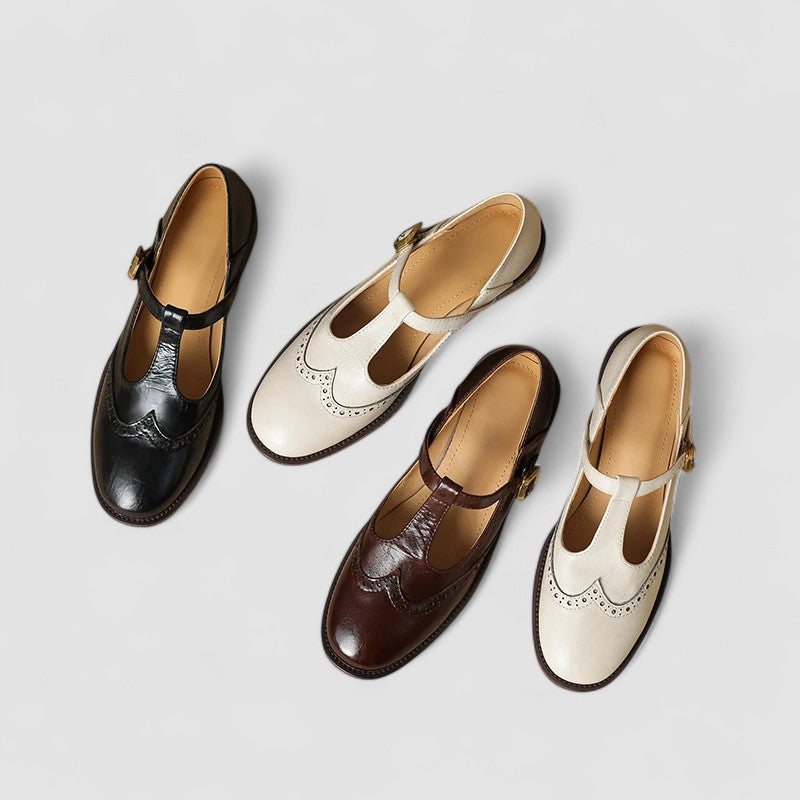 Claudia | Classic T-Bar Mary Jane Flat Shoes