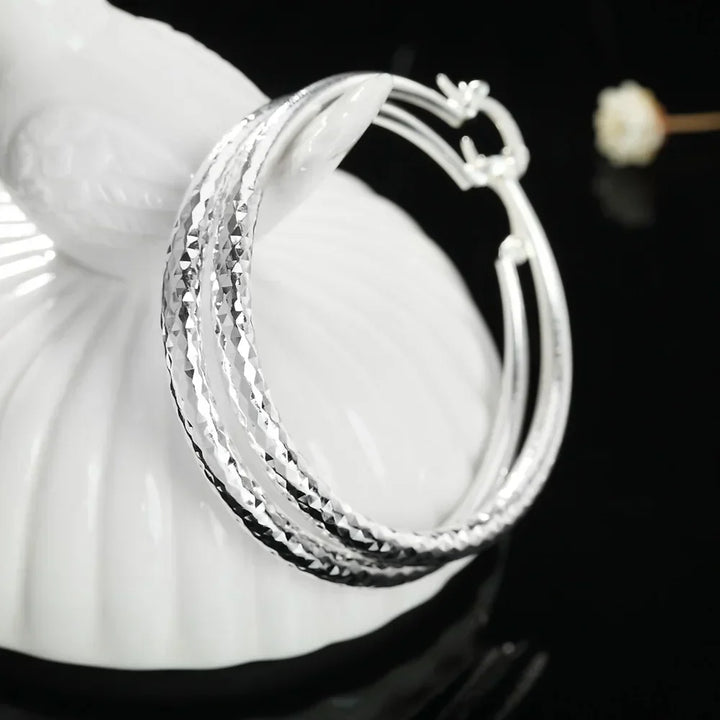 Renata | Textured Statement Hoop Earrings