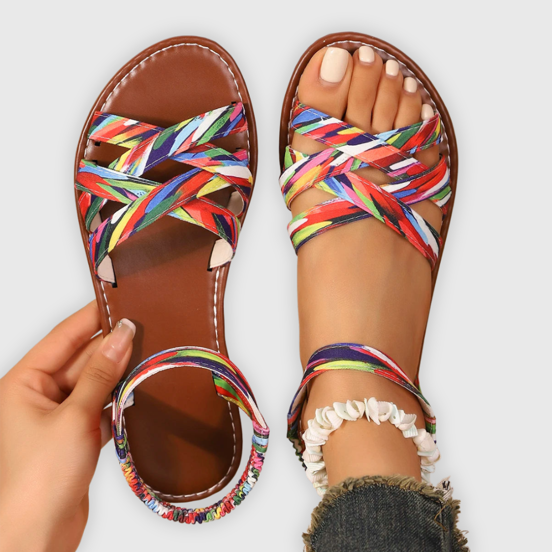 Soraia | Colourful Cross-Strap Comfort Sandals