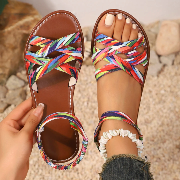 Soraia | Colourful Cross-Strap Comfort Sandals