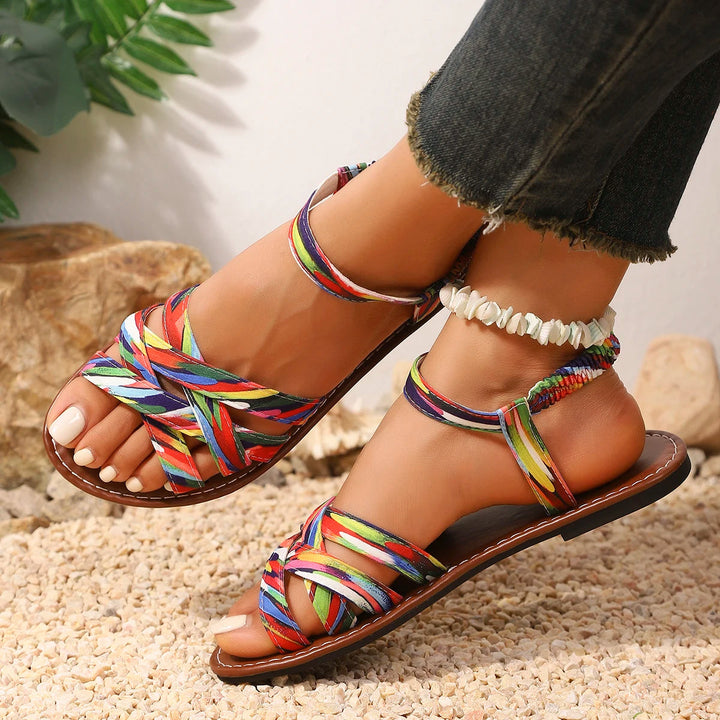 Soraia | Colourful Cross-Strap Comfort Sandals