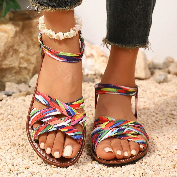 Soraia | Colourful Cross-Strap Comfort Sandals