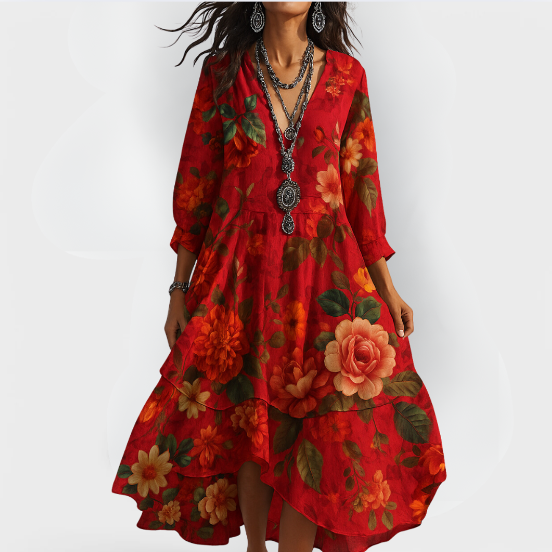 Eva | Floral Bohemian Maxi Dress