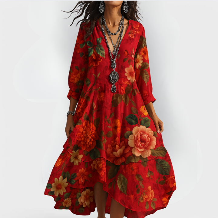 Eva | Floral Bohemian Maxi Dress