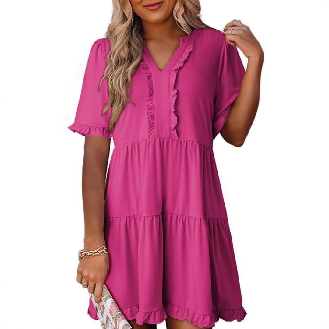 Evangeline | Casual V-Neck Mini Dress