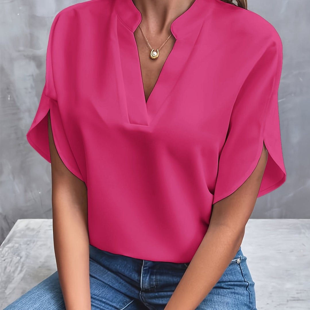 Savannah | Elegant Draped V-Neck Blouse