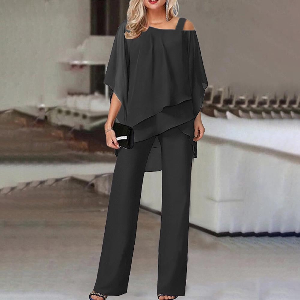 Jessie | Elegant Draped Two-Piece Wide-Leg Set