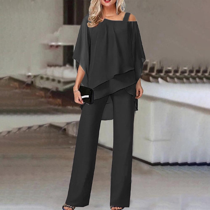 Jessie | Elegant Draped Two-Piece Wide-Leg Set