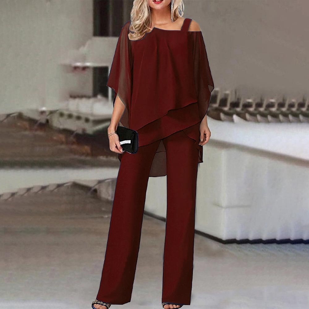 Jessie | Elegant Draped Two-Piece Wide-Leg Set