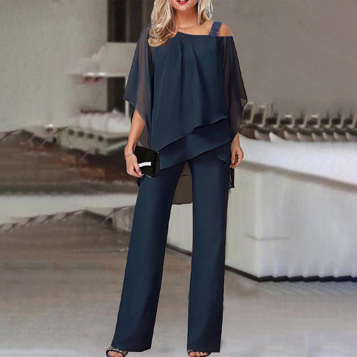 Jessie | Elegant Draped Two-Piece Wide-Leg Set