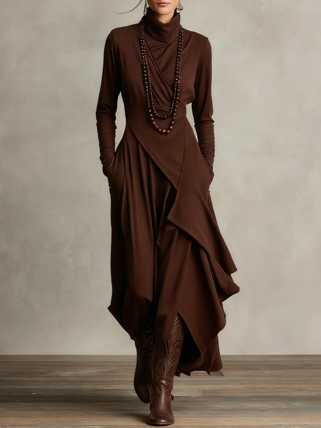 Hattie | Elegant High Neck Maxi Dress
