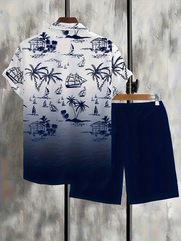 Grayson | Coastal Print Shirt & Shorts Set