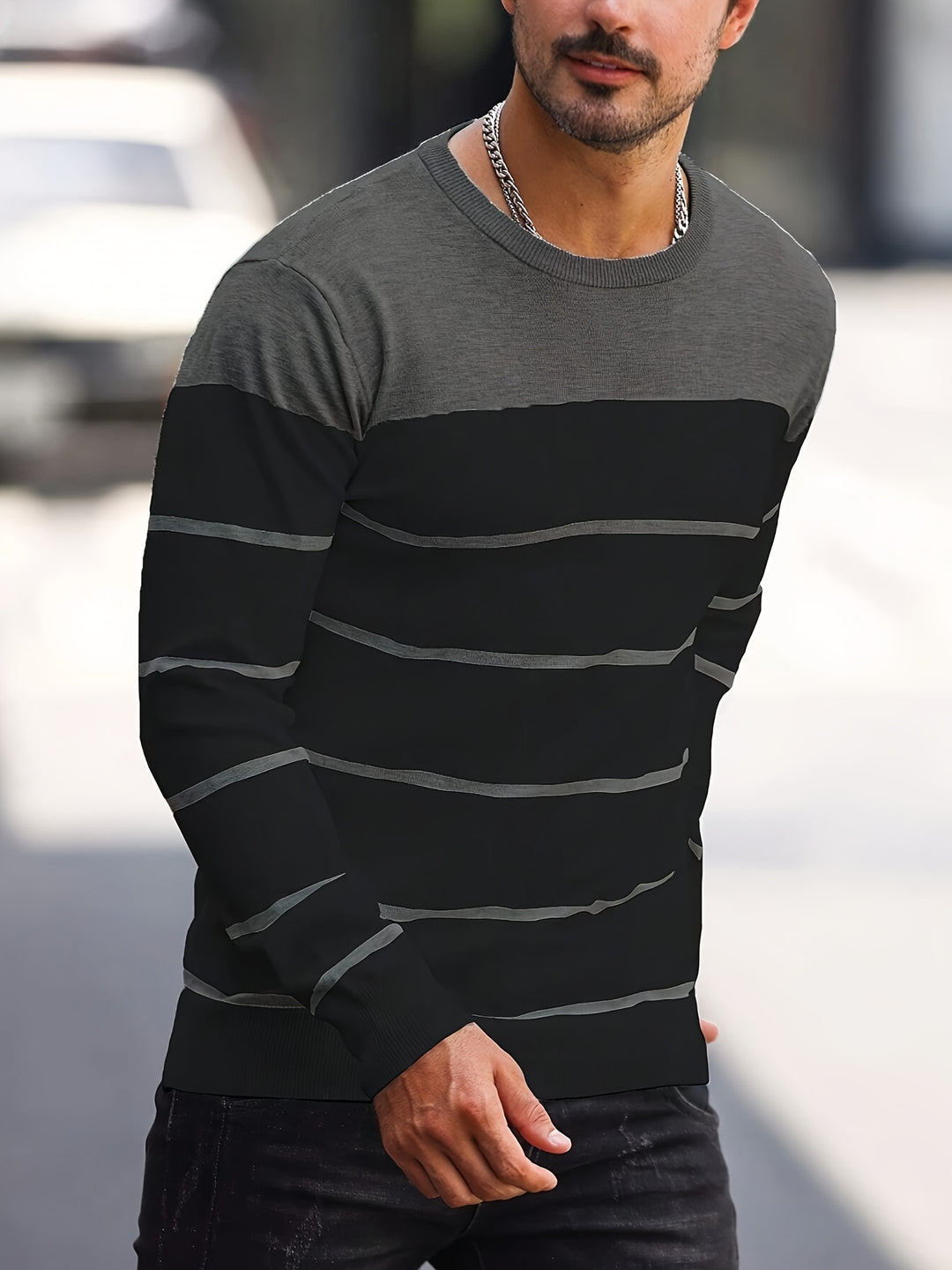 Rory | Colour-Block Striped Pullover