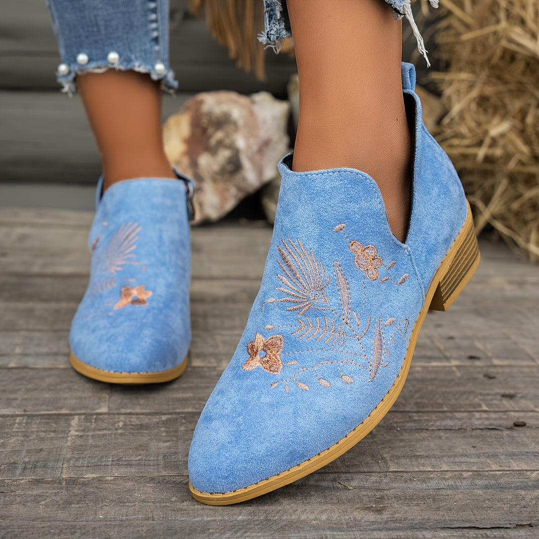 Josephine | Embroidered Ankle Boots