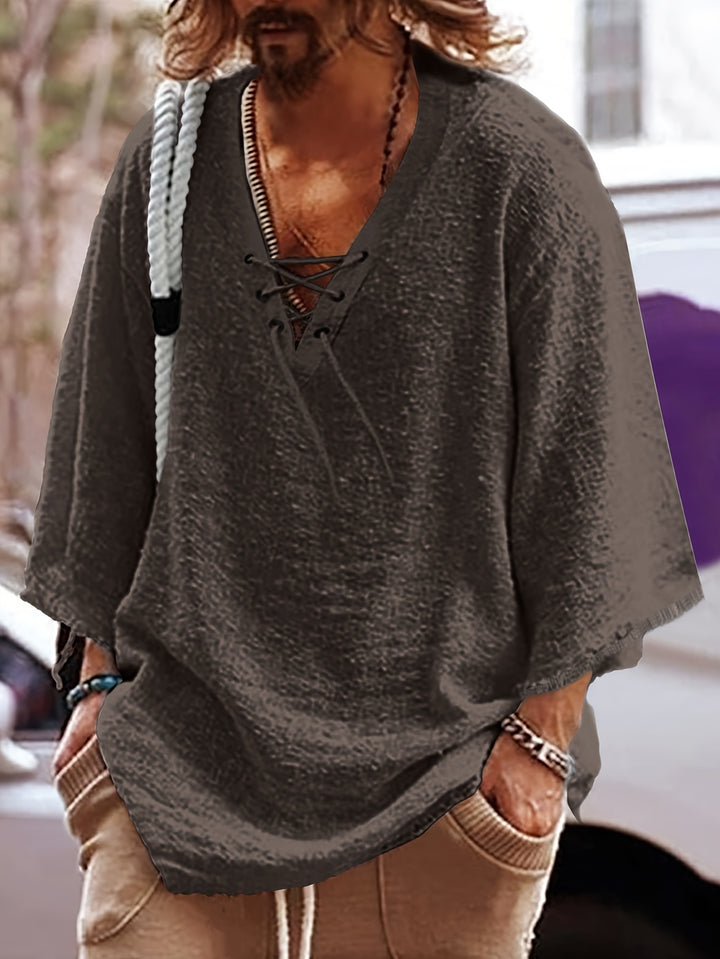 Silas | Relaxed Lace-Up Shirt