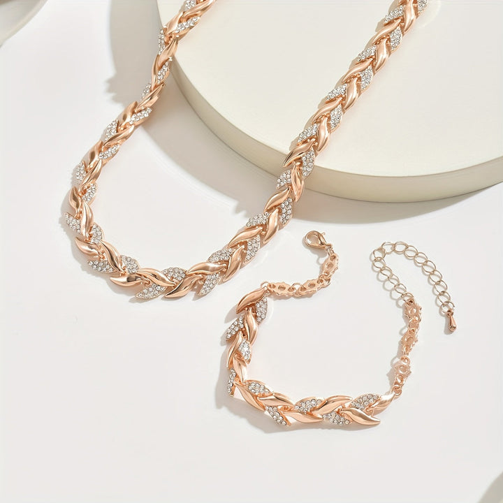 Delia | Sparkling Leaf Jewellery Set