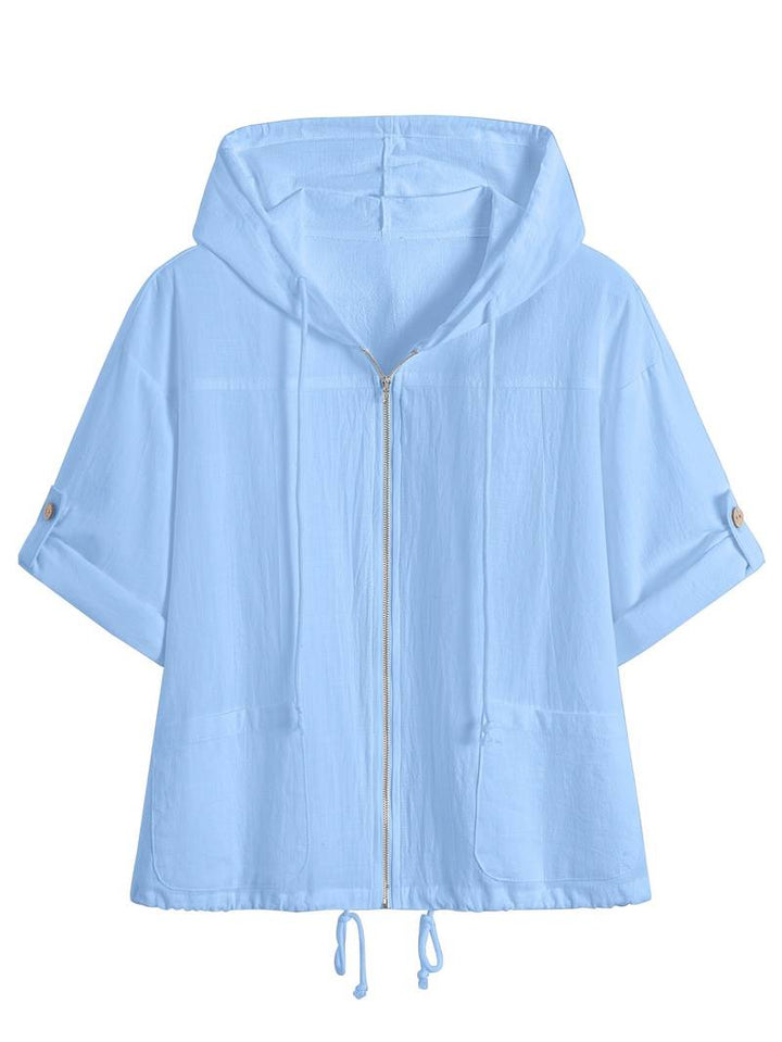 Alice | Classic Short Sleeve Hooded Shirt