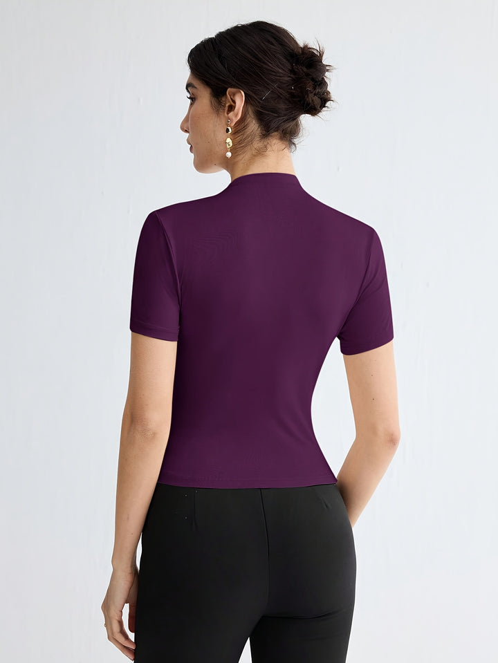 Hazel | Fitted Mock-Neck Top