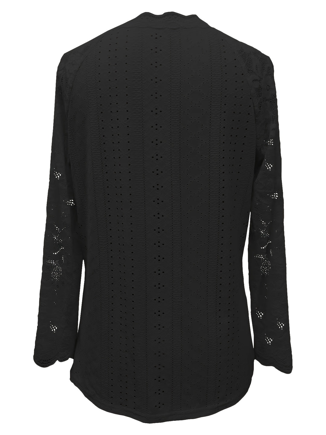 Rosetta | Lace-Sleeve Tie-Neck Top
