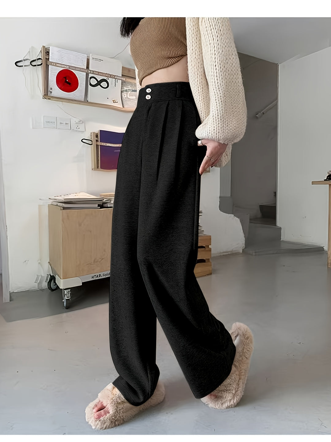 Estella | High-Waisted Wide-Leg Trousers
