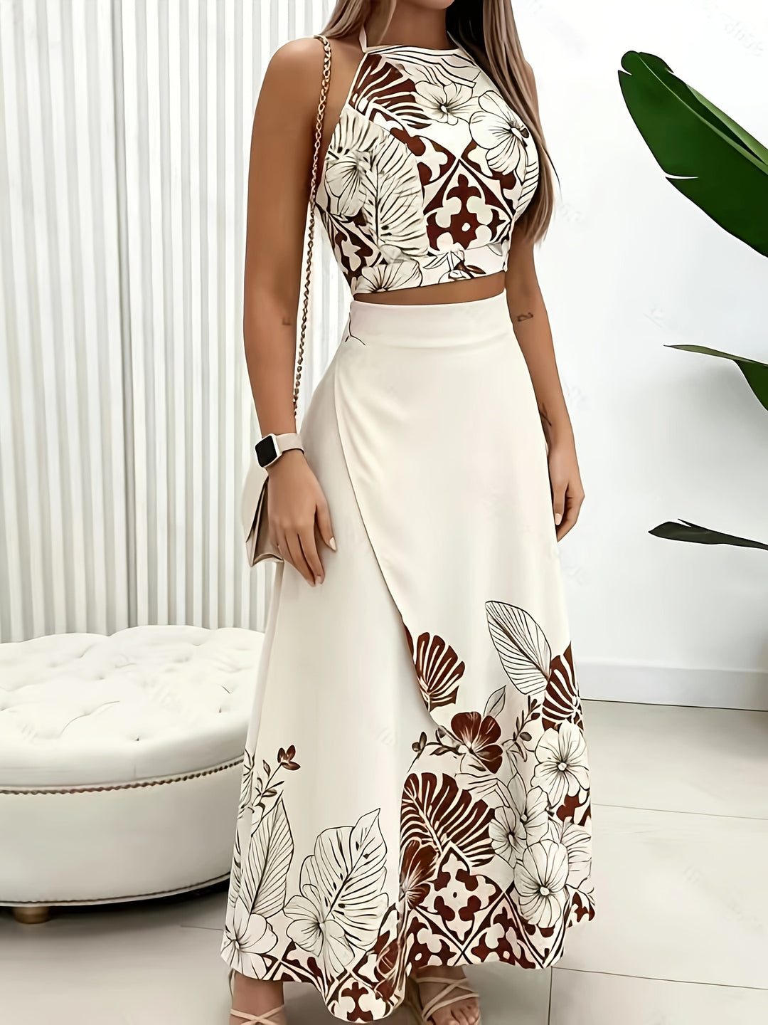 Nora | Tropical Print Skirt Set