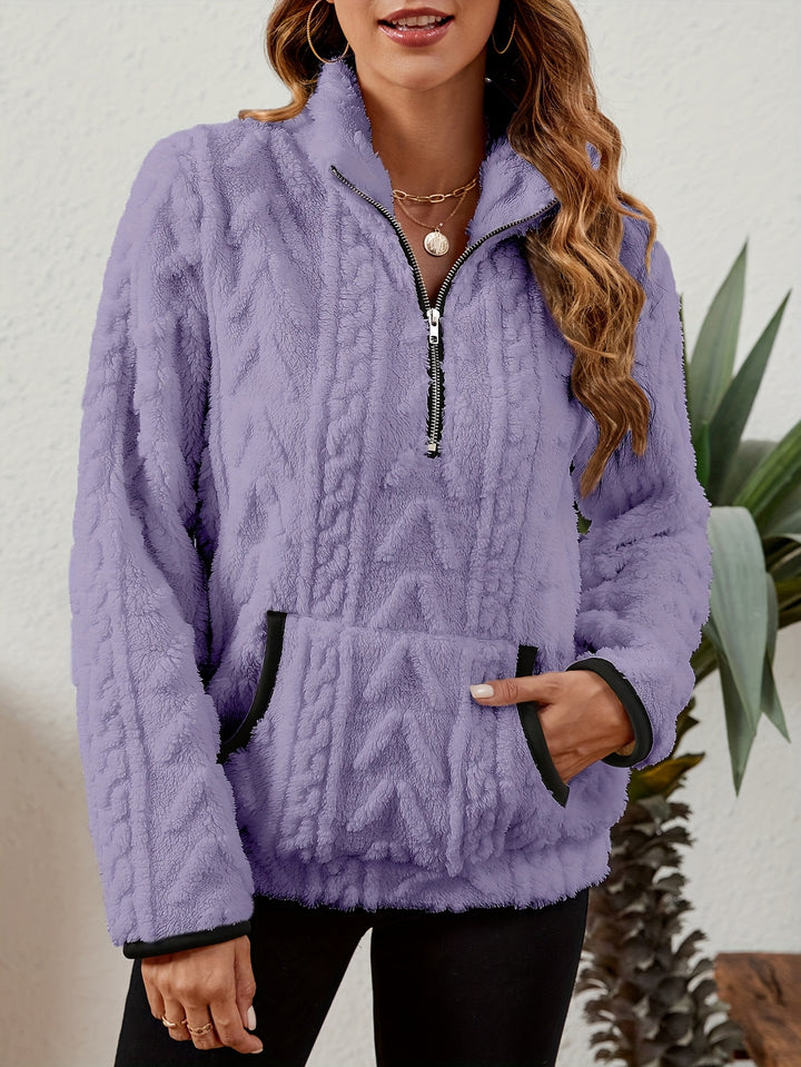 Thea | Textured Half-Zip Pullover