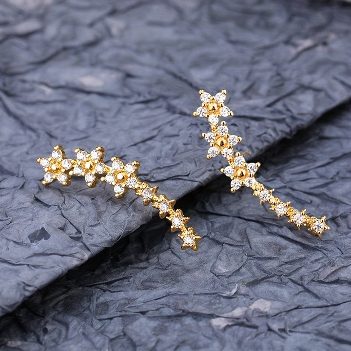 Constance | Timeless Floral Climber Earrings