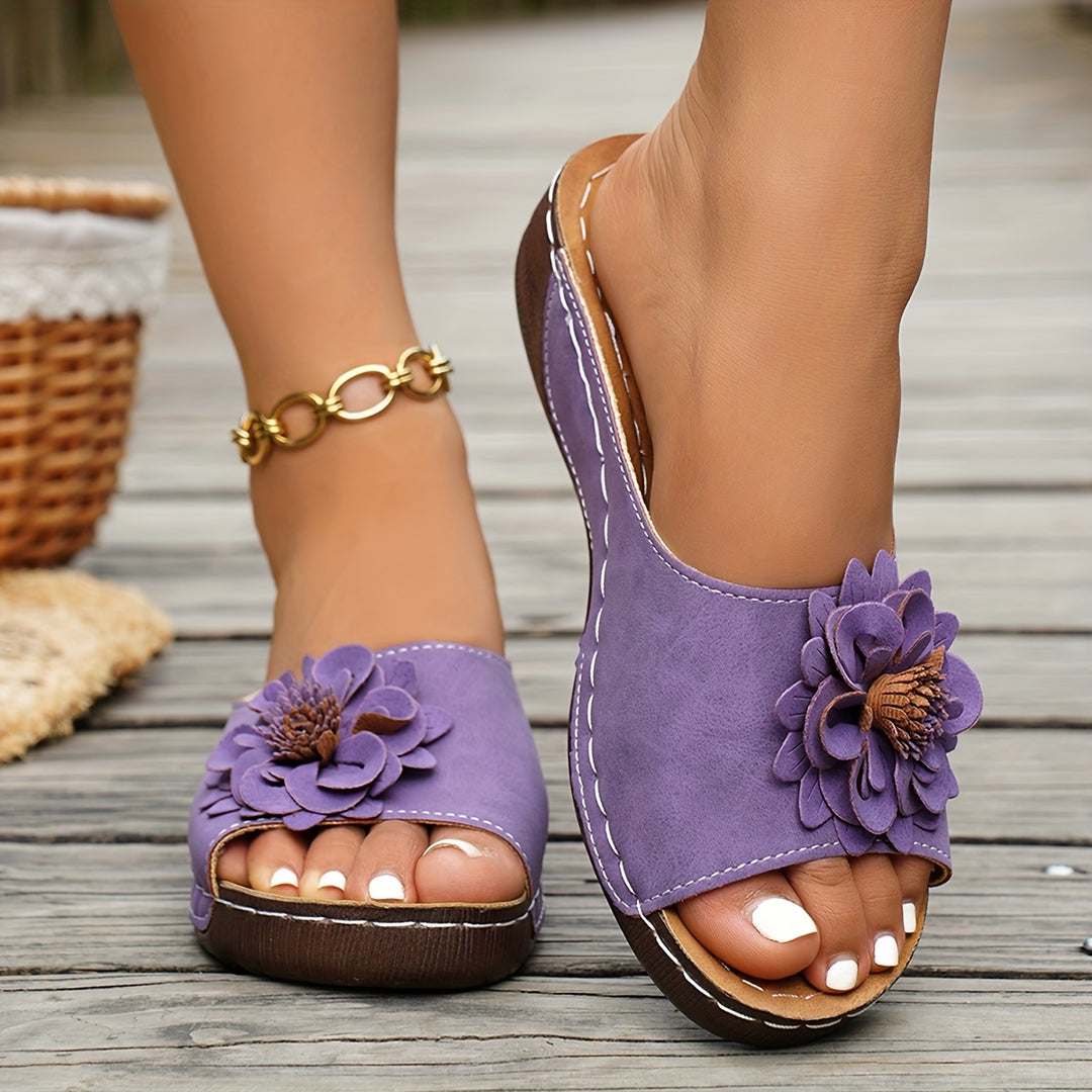 Rosalyn | Floral Comfort Wedge Sandals