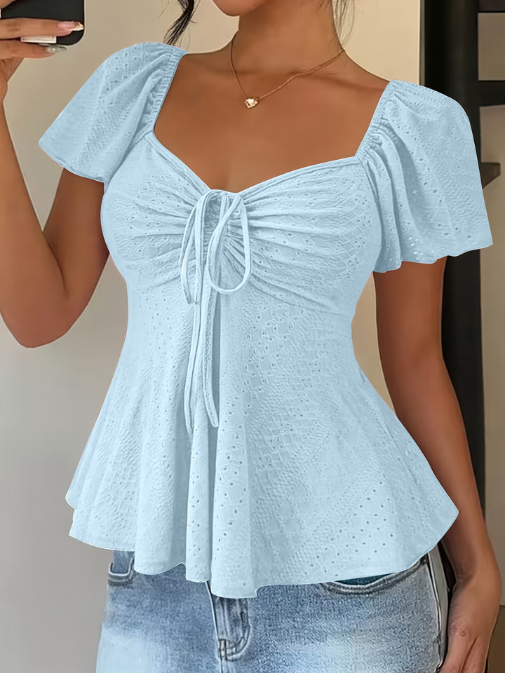 Mariah | Breathable V-Neck Drawstring Top