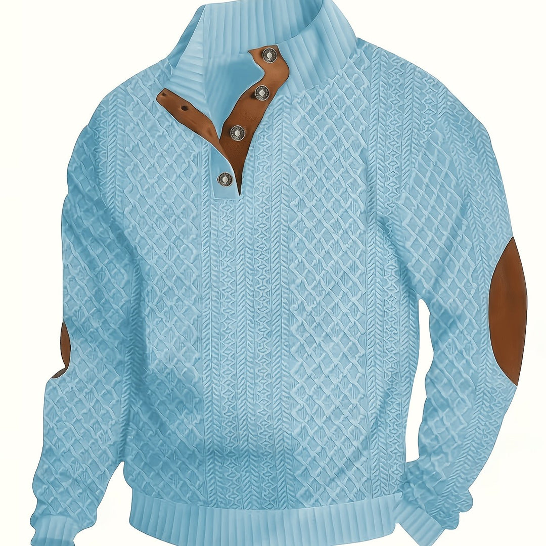 Gabriel | Textured Stand-Collar Jumper