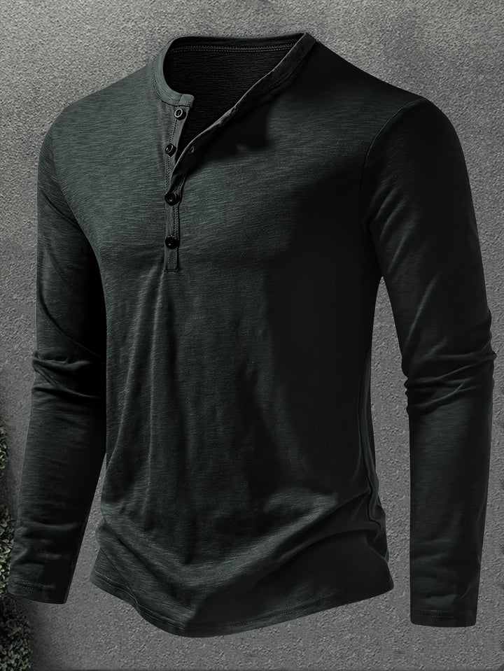 Rhys | Button-Placket Long-Sleeve Henley