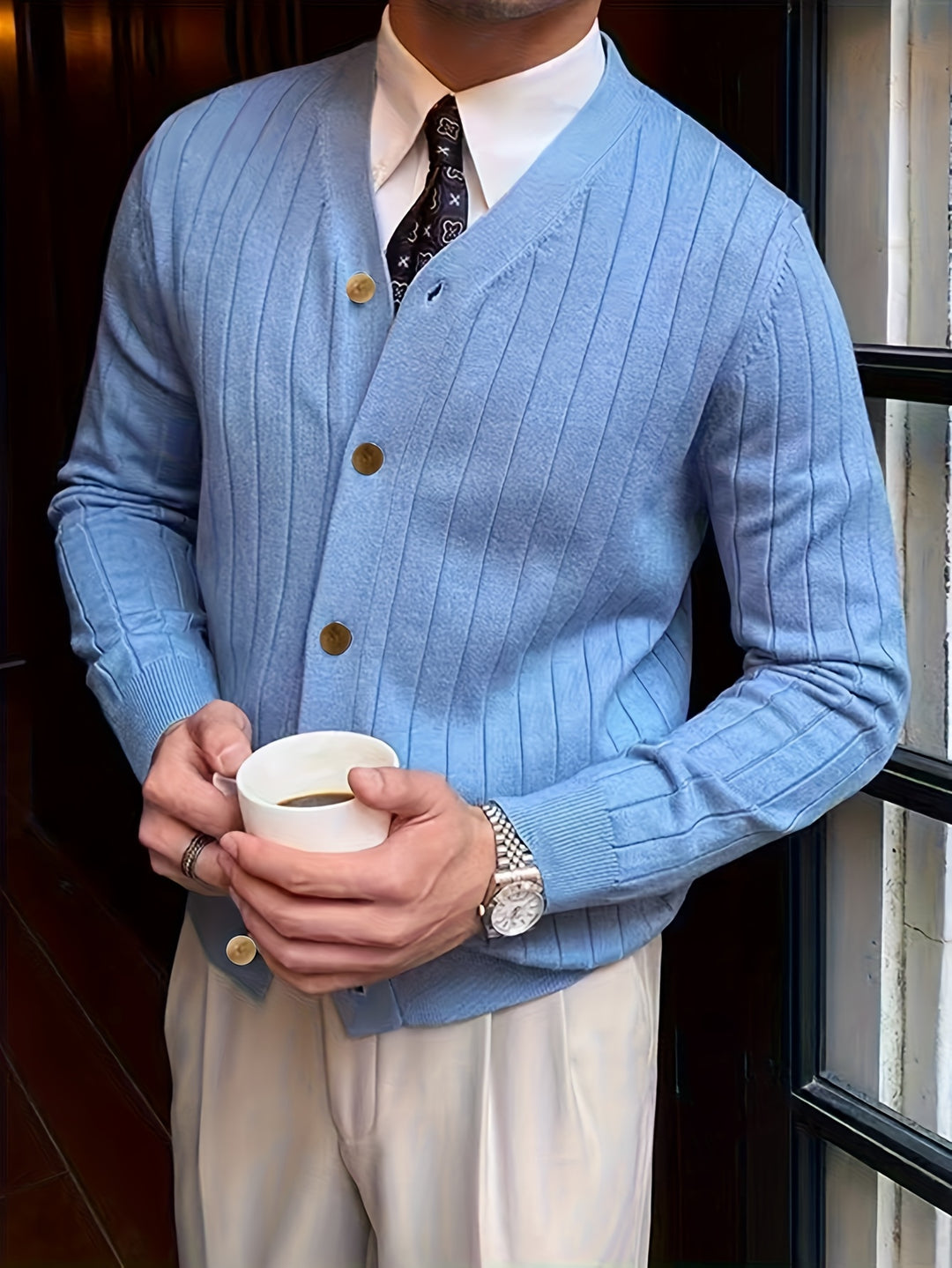 Alistair | Ribbed Button-Up Cardigan