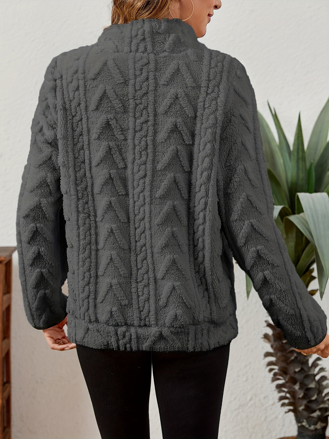 Thea | Textured Half-Zip Pullover