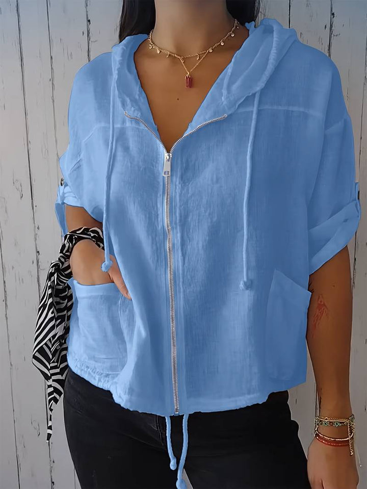 Alice | Classic Short Sleeve Hooded Shirt