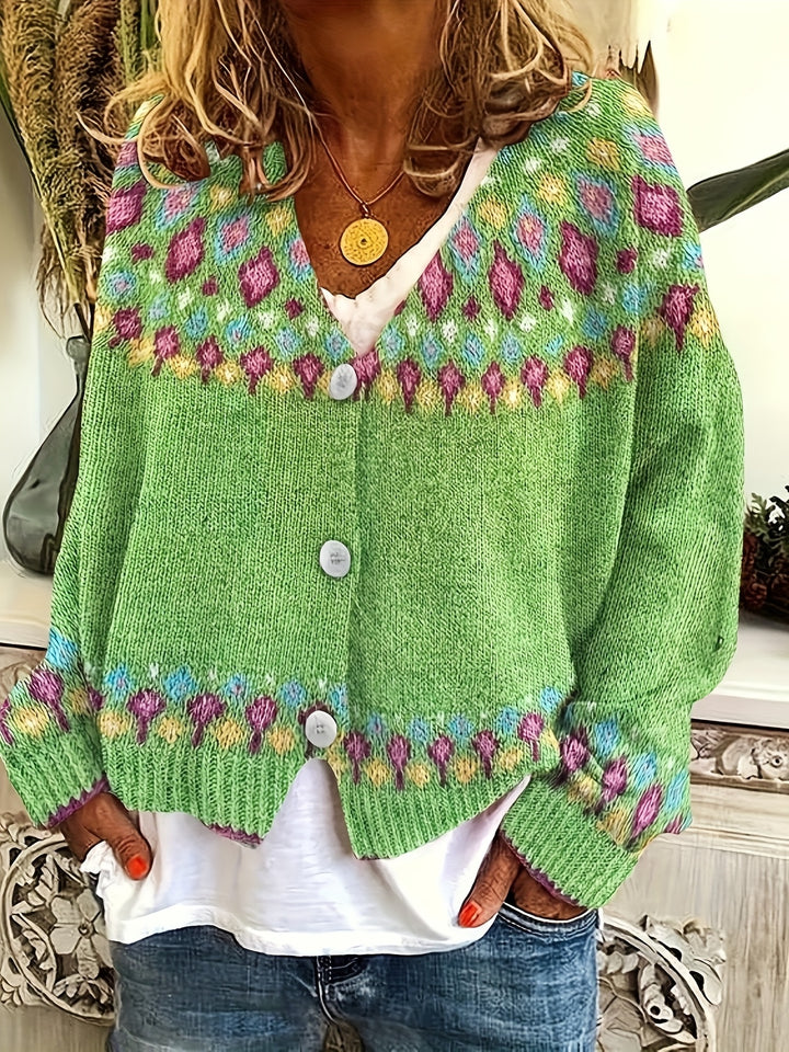 Maribel | Fair Isle Knit Cardigan