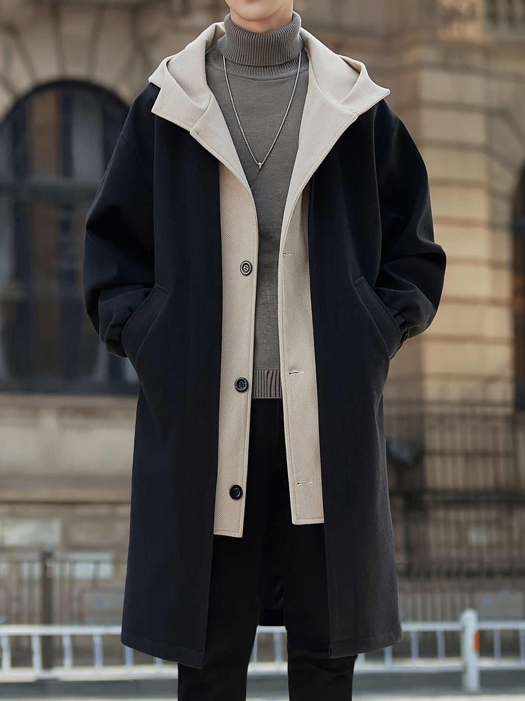 Cornelius | Layered Hooded Longline Coat