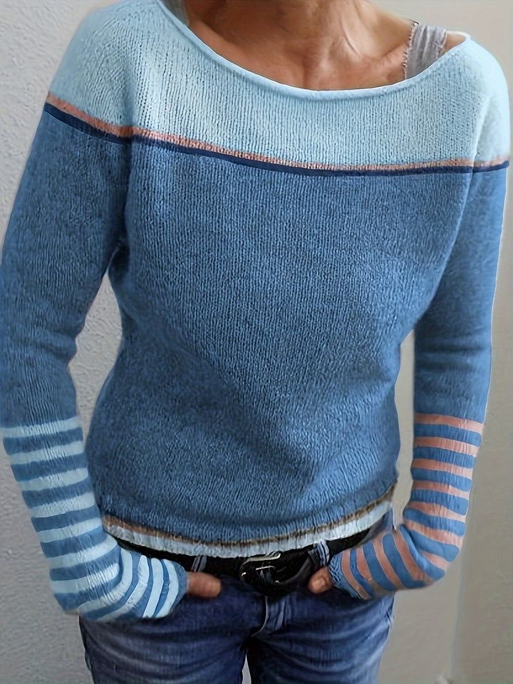 Annika | Colour-Block Boat Neck Sweater