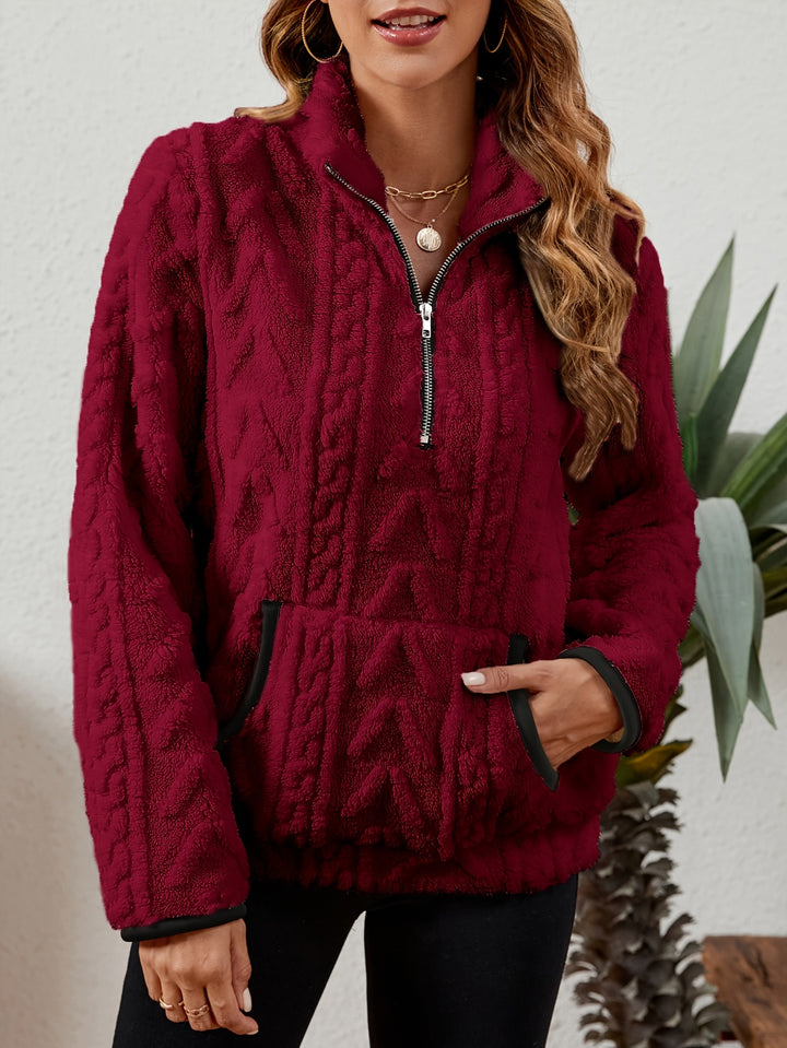 Thea | Textured Half-Zip Pullover