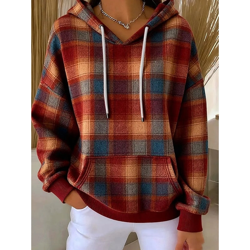 Annette | Cosy Checked Hoodie