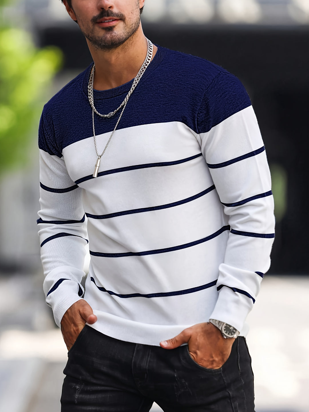 Rory | Colour-Block Striped Pullover
