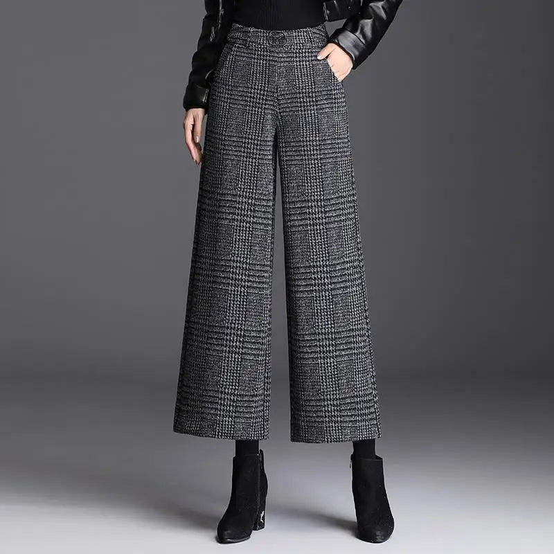 Jenny | Checked Wide-Leg Trousers