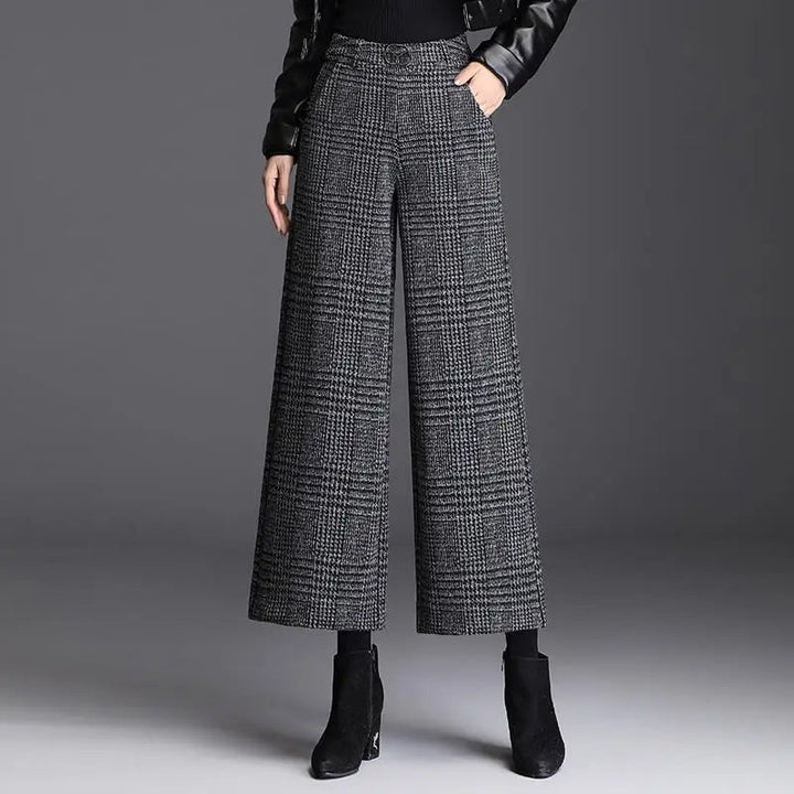 Jenny | Checked Wide-Leg Trousers