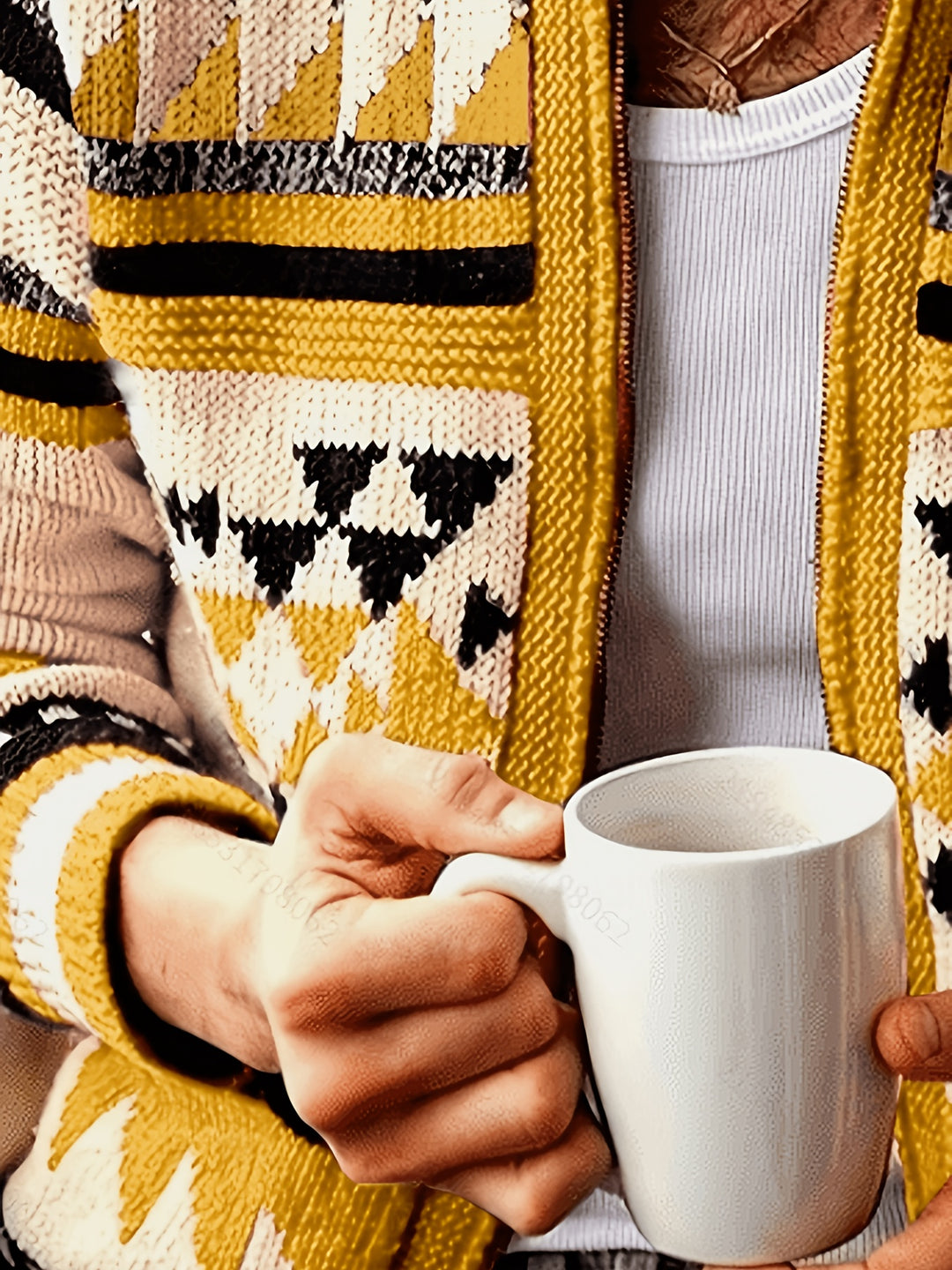 Rylan | Patterned Zip-Up Cardigan