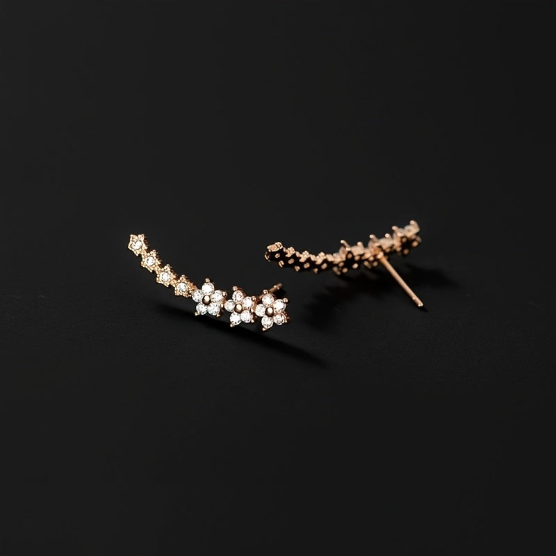 Constance | Timeless Floral Climber Earrings