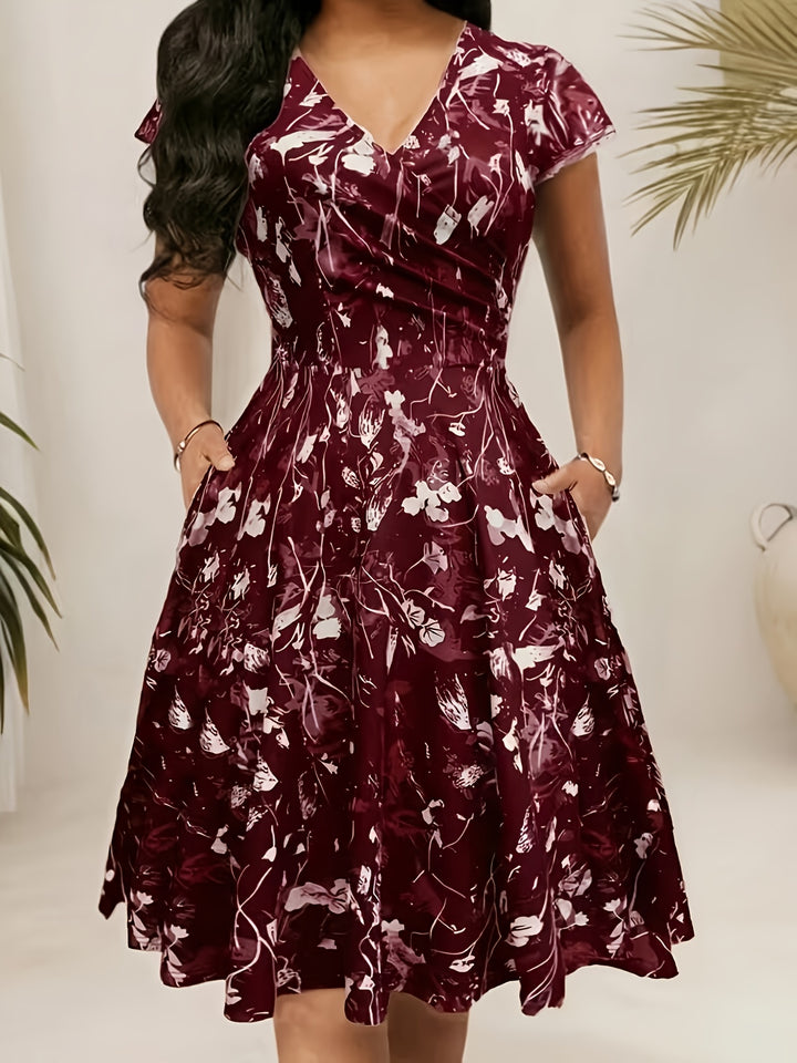 Nadine | Elegant Floral Midi Dress