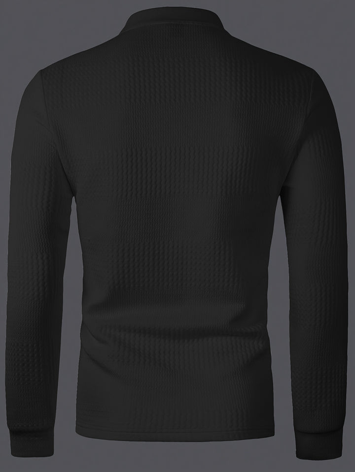 Clifford | Textured Long Sleeve Polo Shirt