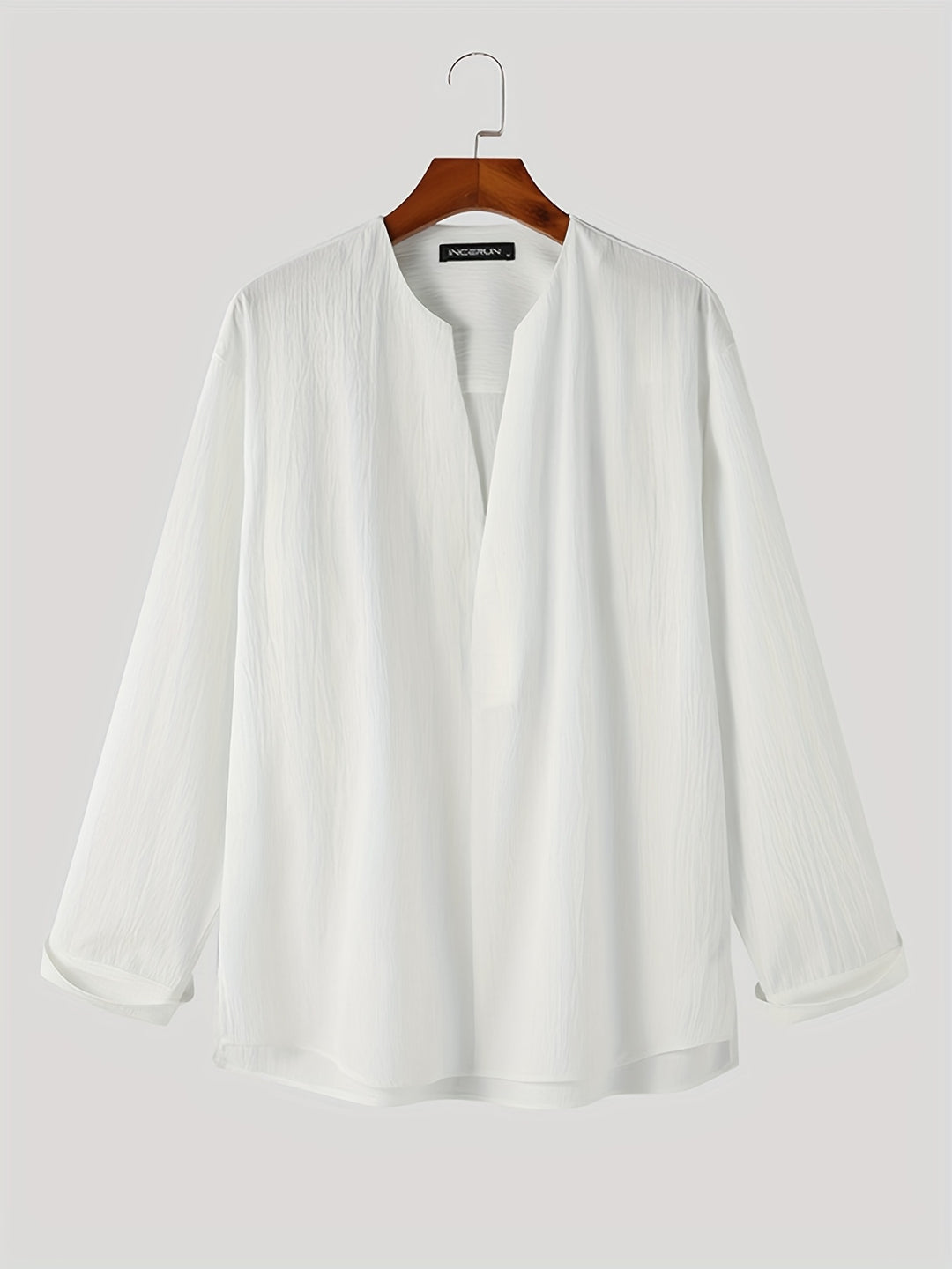 Nigel | Collarless V-Neck Shirt