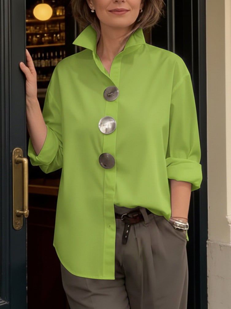 Keira | Stylish Big Button Collar Blouse